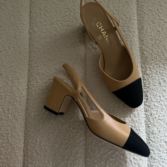 Chanel sling backs classic beige 35C - Picture 4 of 9